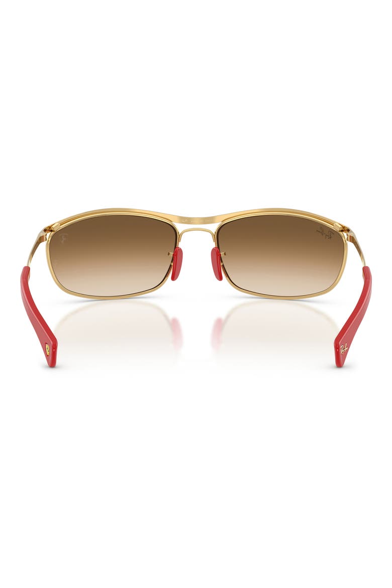 x Ferrari 62mm Oversize Gradient Oval Sunglasses, Alternate, color, GOLD / CLEAR GRADIENT BROWN