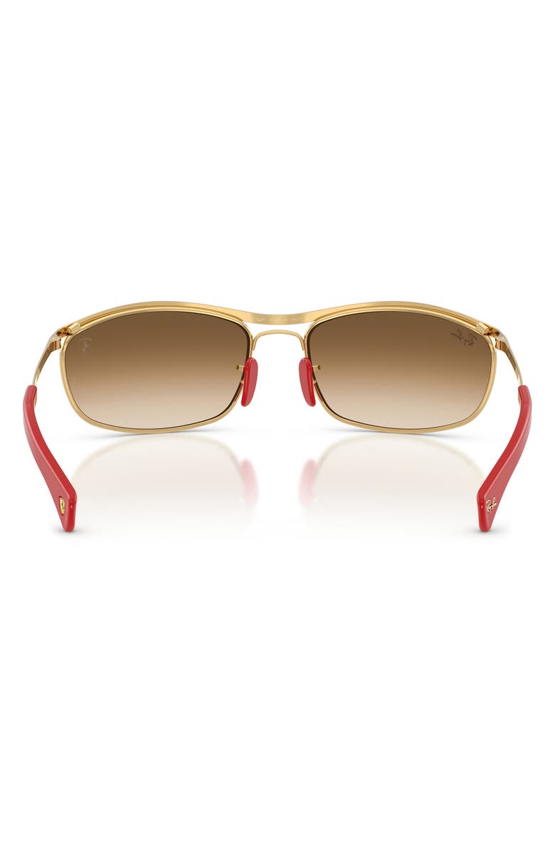 Ray-Ban x Ferrari 62mm Oversize Gradient Oval Sunglasses, Alternate, color, Gold / Clear Gradient Brown