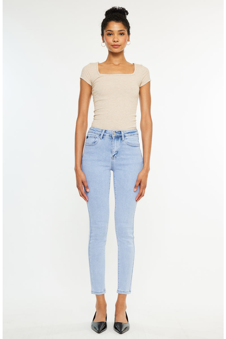 Bev High Rise Ankle Skinny Jeans, Alternate, color, Light Wash