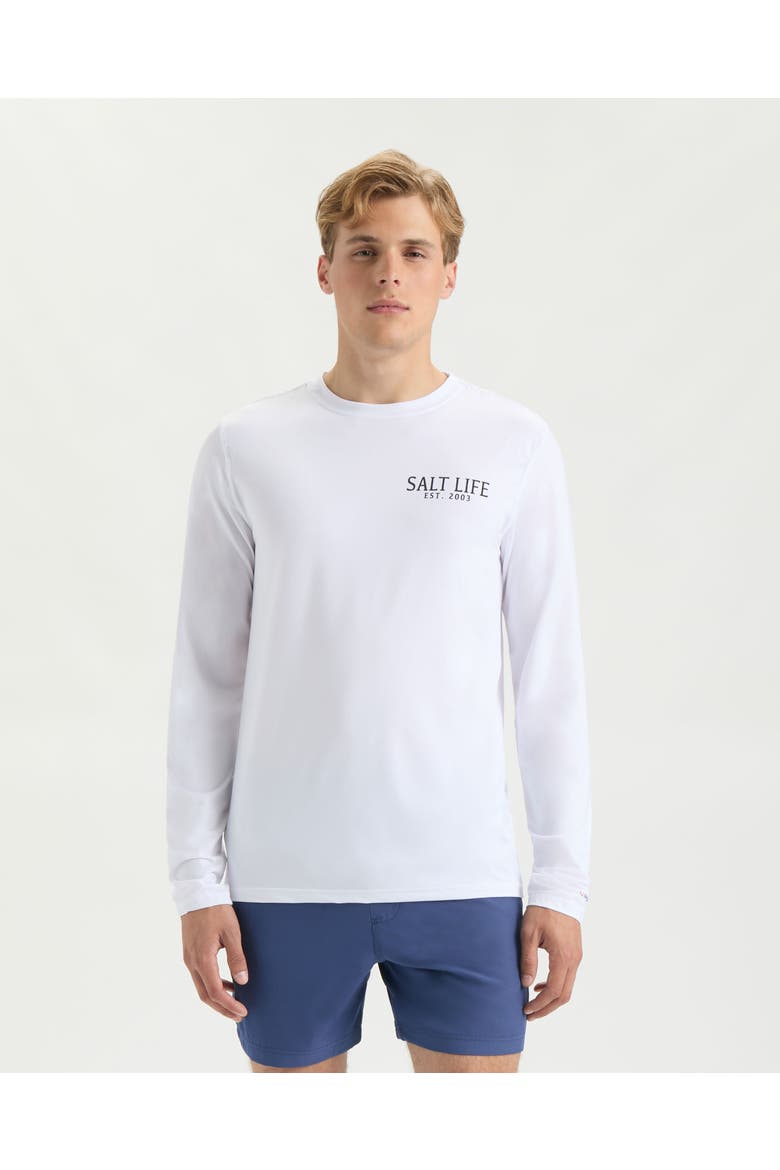 American Quiver Long Sleeve Performance Shirt, Main, color, White