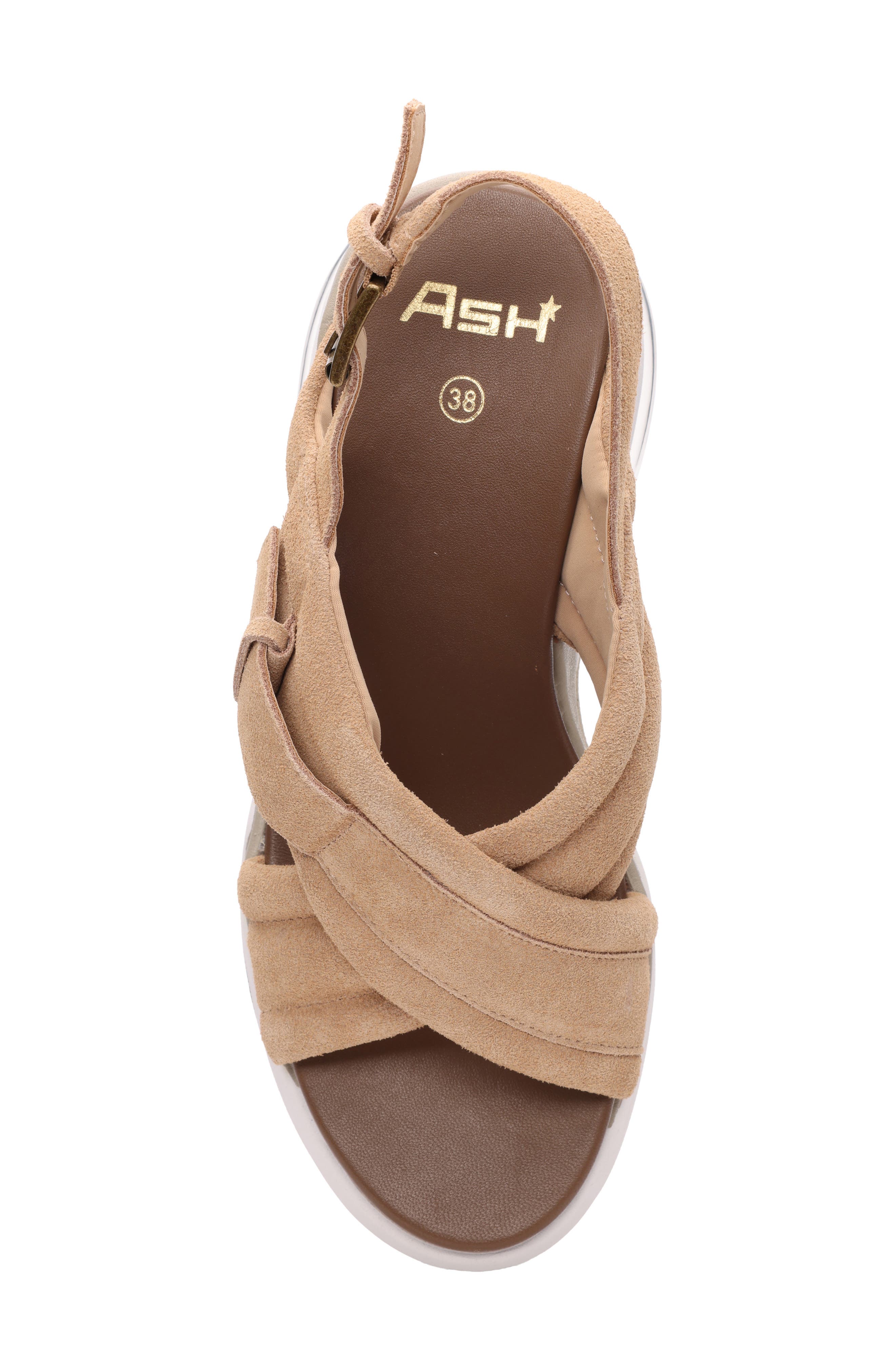 Ash Delia Slingback Wedge Sandal, Alternate, color, Desert
