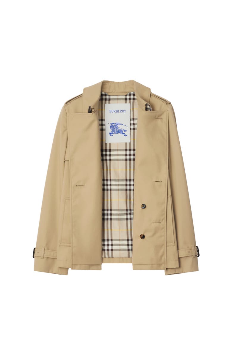 Burberry Cotton Blend Trench Jacket, Alternate, color, Beige