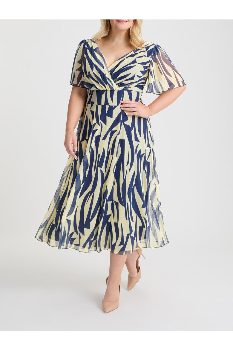 Victoria Brush Angel Sleeve Midi Dress, Alternate, color, Marine Ivory