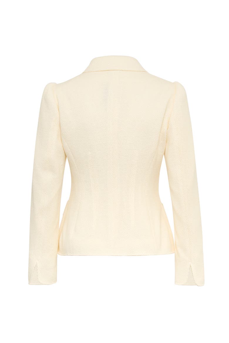 Jersey Jacket With Peter Pan Collar, Main, color, Ecru