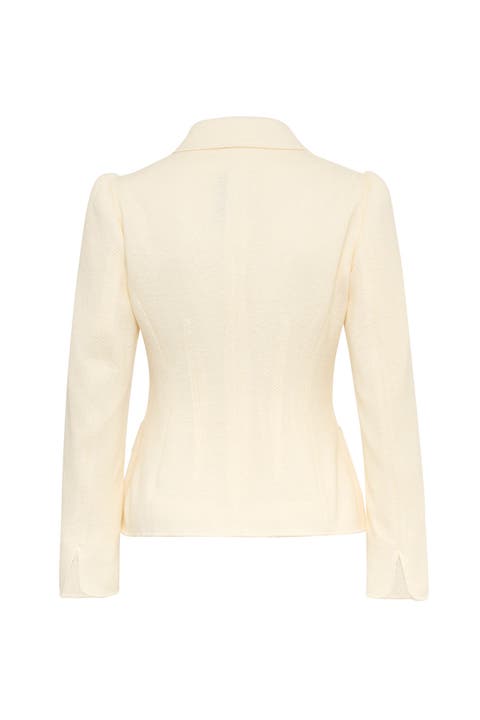 Jersey Jacket With Peter Pan Collar