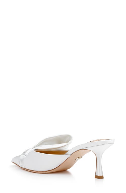Badgley Mischka Collection Alaya Pointed Toe Mule In White Satin