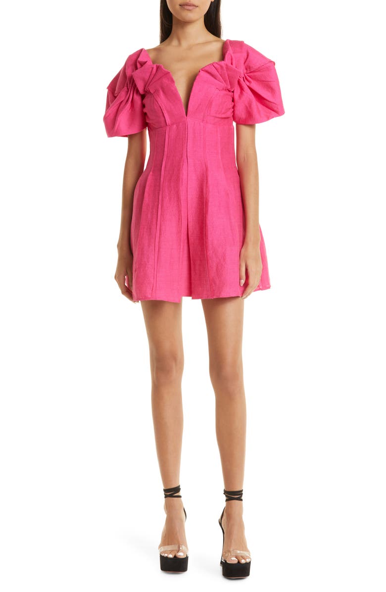 Cult Gaia Asal Linen Blend Dress, Alternate, color,