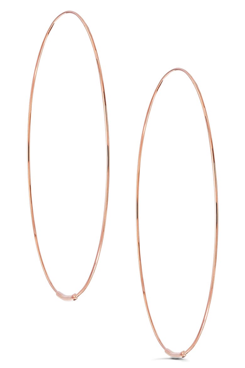 14K Gold Large Magic Hoop Earrings, Main, color, ROSE GOLD