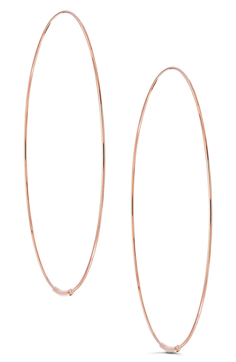 LANA 14K Gold Large Tag Magic Hoop Earrings, Main, color, Rose Gold