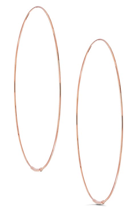 14K Gold Large Tag Magic Hoop Earrings