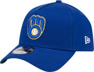New Era Men's New Era Royal Milwaukee Brewers Team Color A-Frame 9FORTY Adjustable Hat