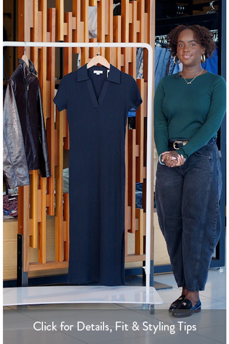 Rib Polo Midi Dress (Women) | Nordstrom
