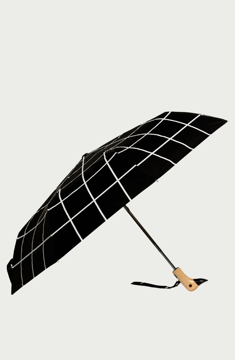 Original Duckhead Eco-Friendly Compact Duck Umbrella, Alternate, color, Black / White Grid