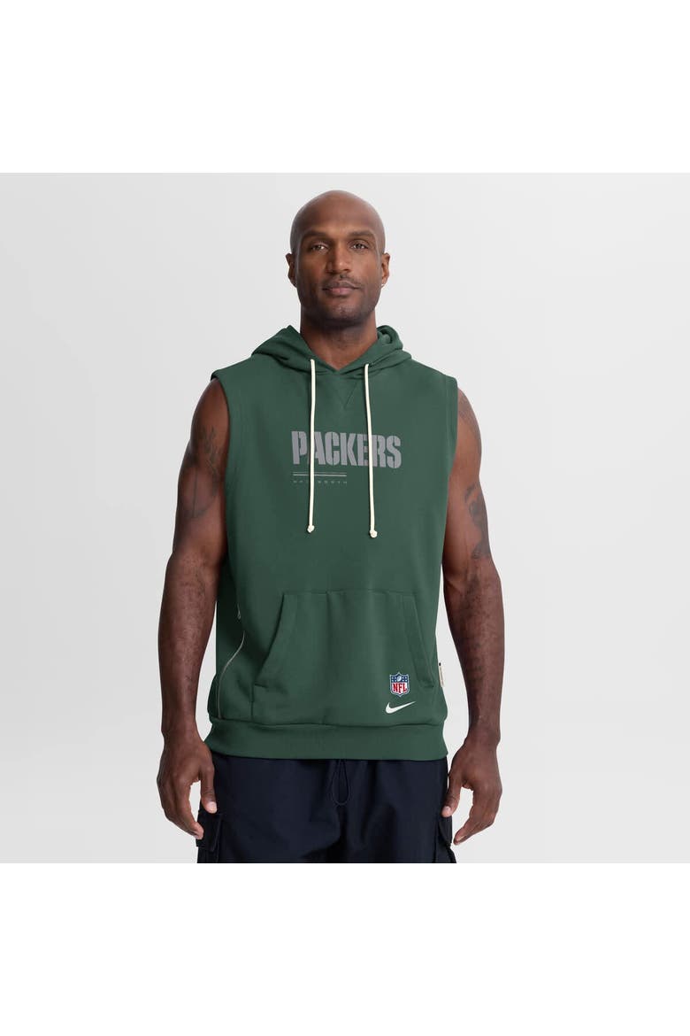 Men's Nike Green Green Bay Packers Sideline Standard Issue Dri-FIT Sleeveless Hoodie, Main, color, Green