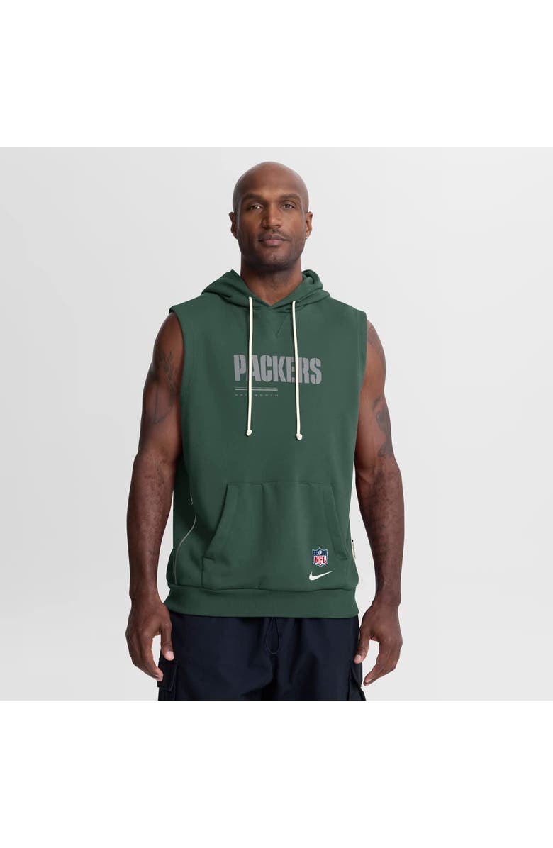 Nike Men's Nike Green Green Bay Packers Sideline Standard Issue Dri-FIT Sleeveless Hoodie, Main, color, Green
