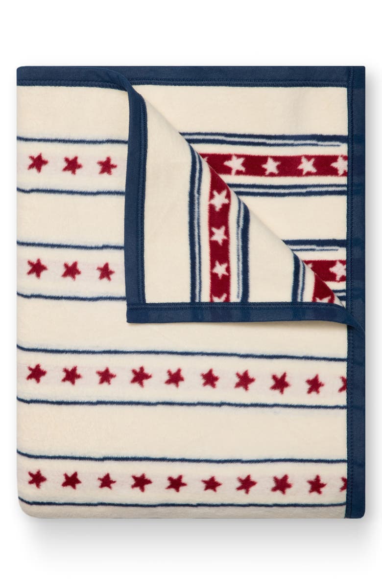 ChappyWrap Stars & Stripes Throw Blanket, Main, color, Cream