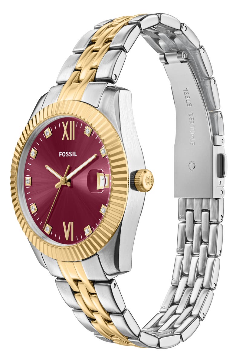 Fossil Scarlette Two-Tone Bracelet Watch, 32mm, Alternate, color,