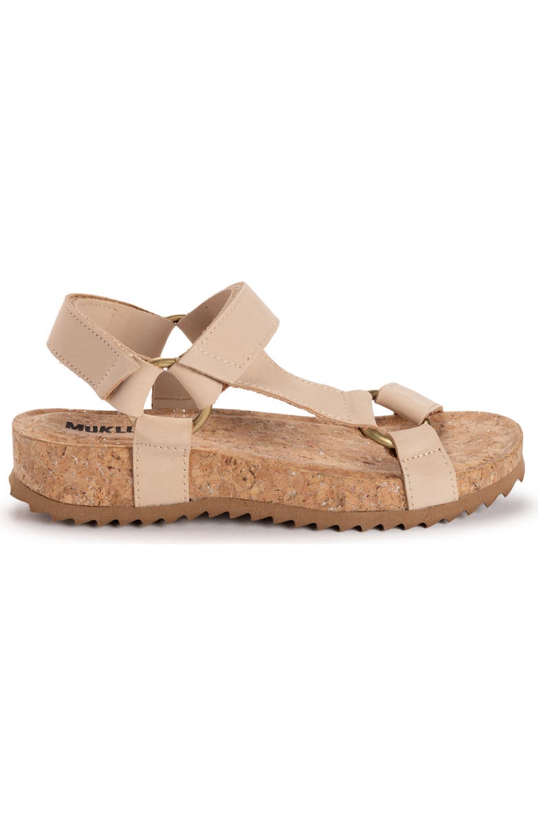 MUK LUKS Piper Platform Wedge Sandal, Alternate, color, Khaki/ Stone