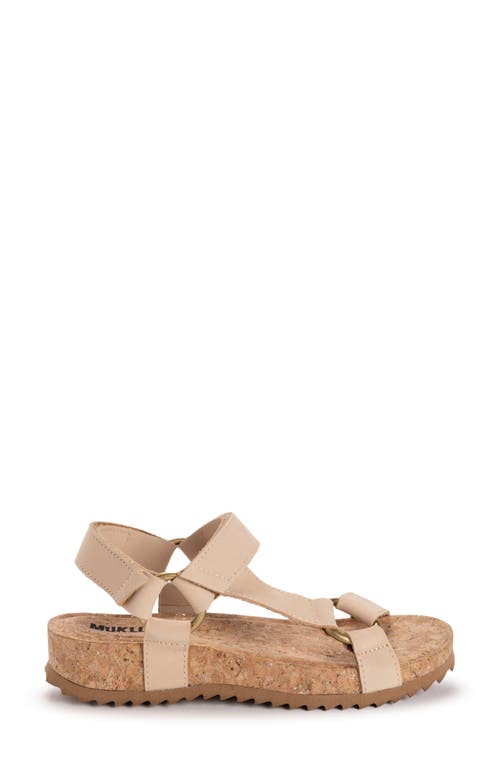 Muk Luks Piper Platform Wedge Sandal In Khaki/stone