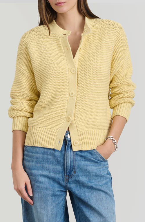 Alex Mill Nico Crewneck Cotton Cardigan In Butter