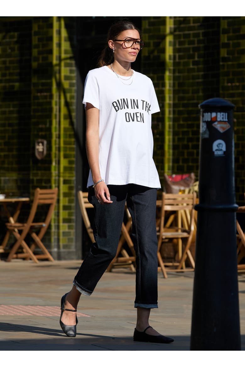 Viola Printed Maternity T-Shirt, Alternate, color, Pure White