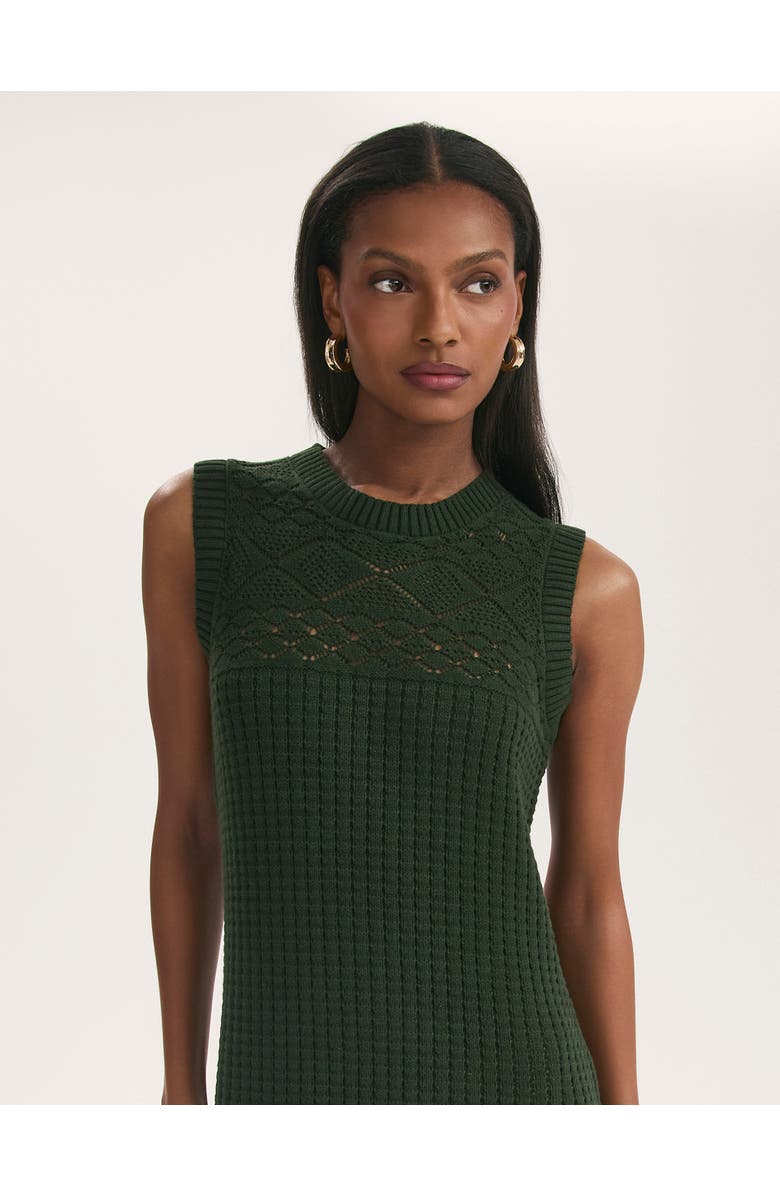 Finery London Ravi Crochet Midi Dress, Alternate, color, Khaki