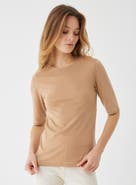 Majestic Filatures Cotton Cashmere Elbow Sleeve Crewneck