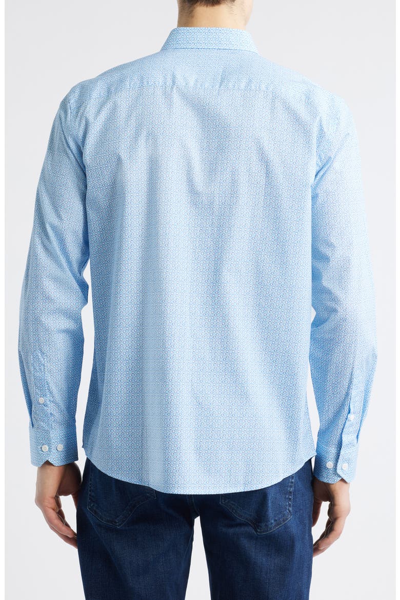 Diamond Print Button-Up Shirt, Alternate, color, BLUE