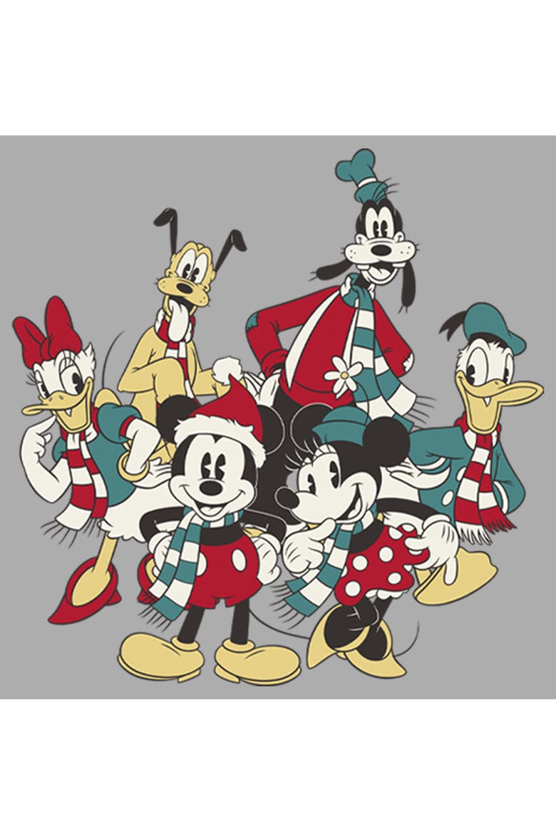 Boy's Mickey & Friends The Gangs Together For Holiday Graphic Tee, Alternate, color, Athletic Heather