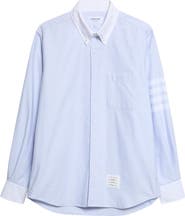 Thom Browne Straight Fit Cotton Button-Down Shirt