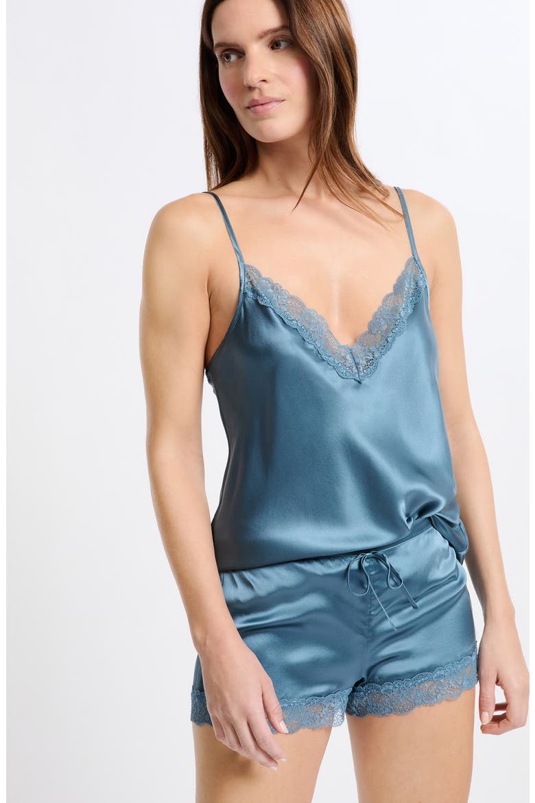 Milky Silk Pajama Shorts, Alternate, color, ENCRE