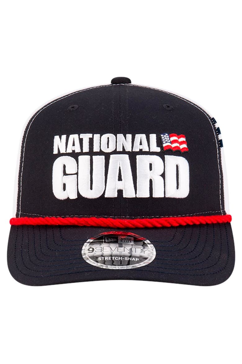 Men's New Era Black/White Dale Earnhardt Jr. National Guard 9SEVENTY Stretch-Snap Hat, Alternate, color, Black