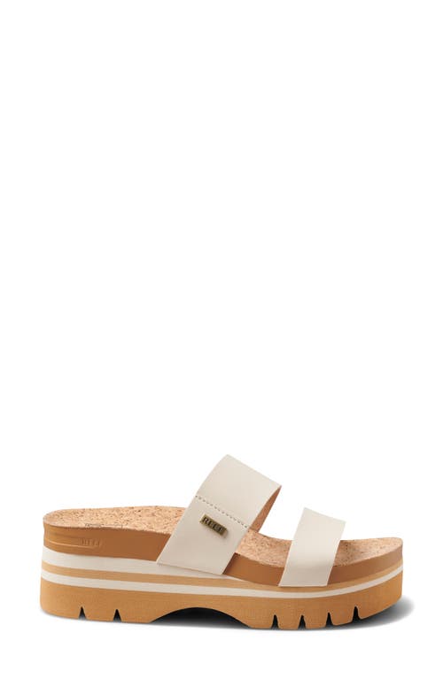 Reef Cushion Vista Higher Platform Slide Sandal In Vintage Tan