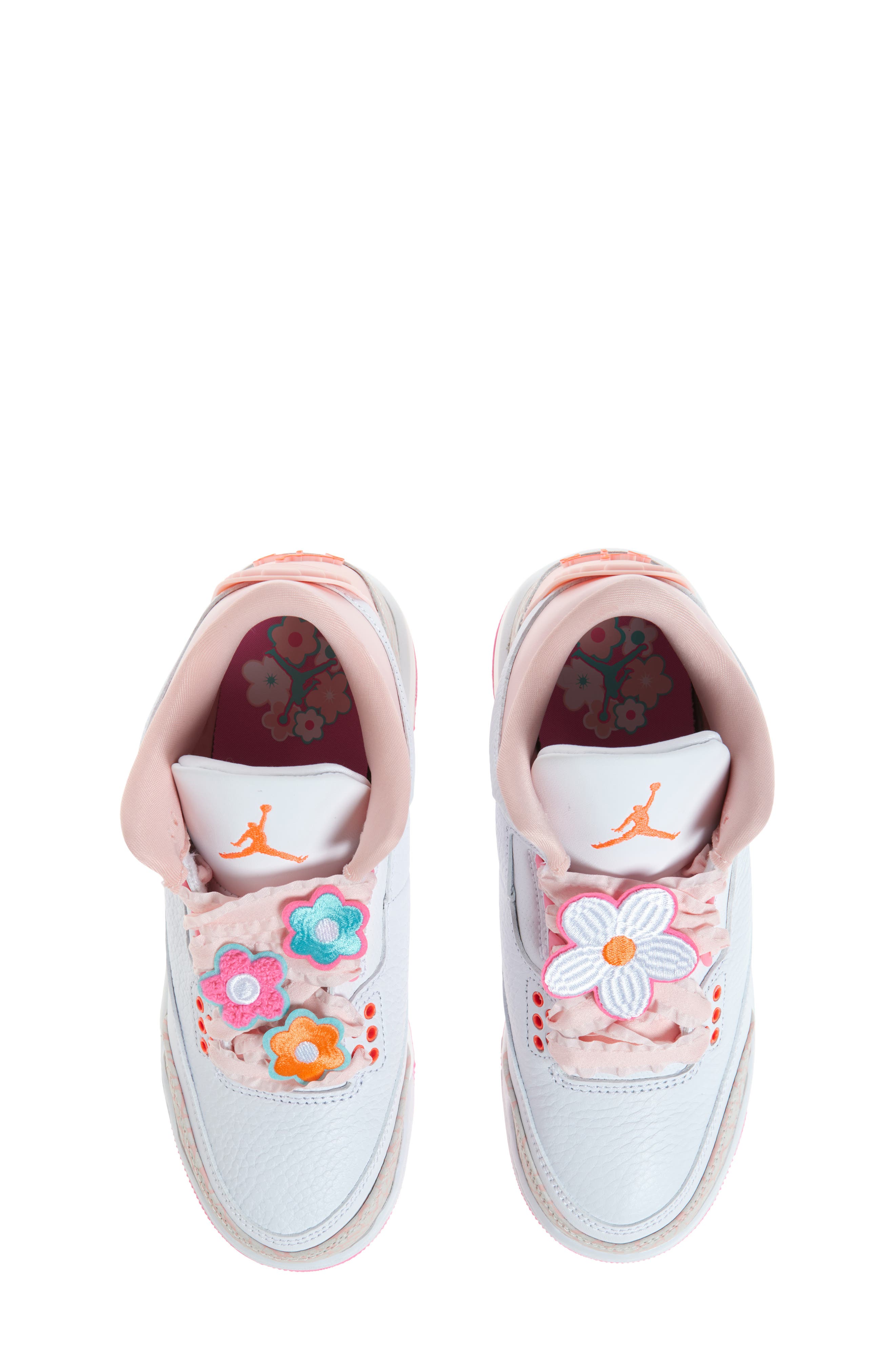 Jordan Kids' Air Jordan 3 Retro Basketball Sneaker, Alternate, color, Pearl Pink/ Hyper Orange