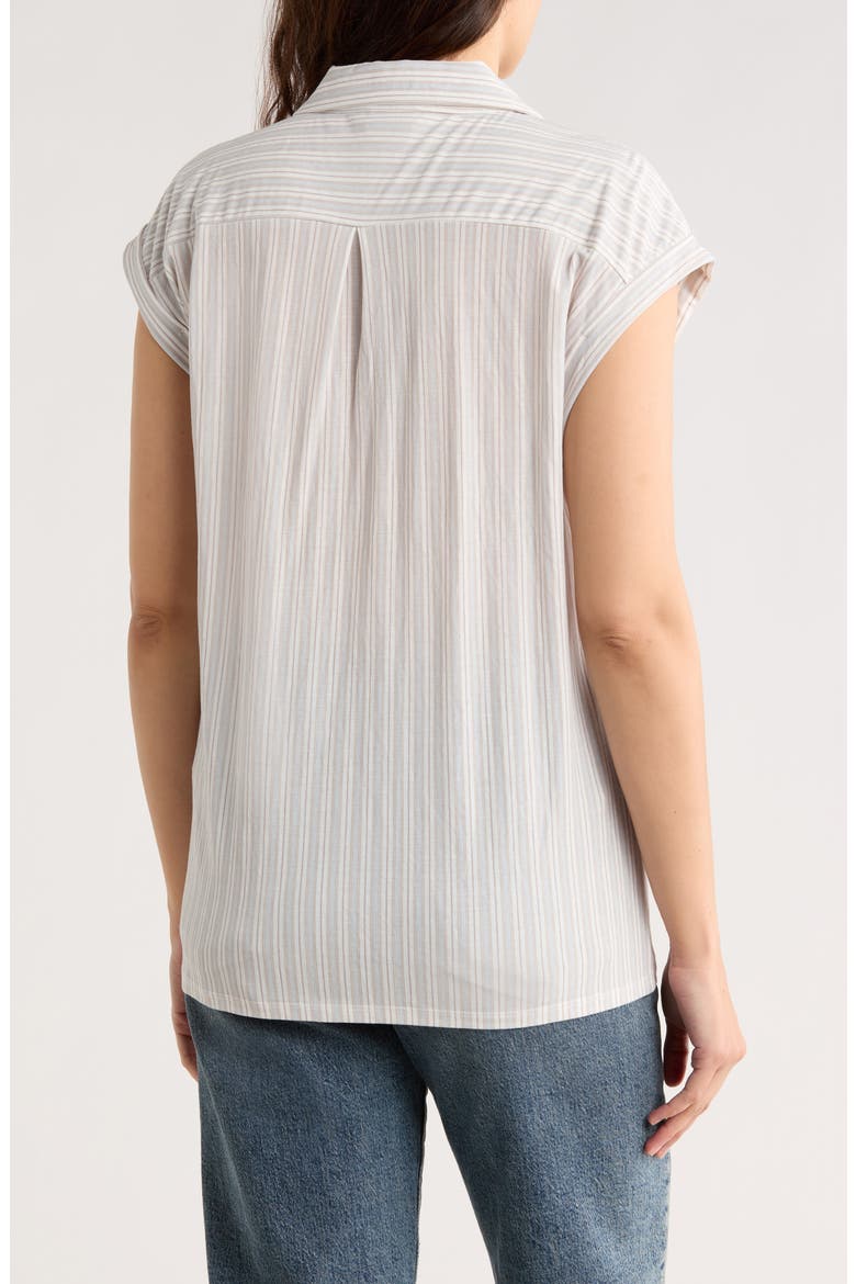 Short Sleeve Knit Top, Alternate, color, LILAC STRIPE