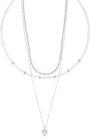 Ettika Layered Charm & Freshwater Pearl Necklace