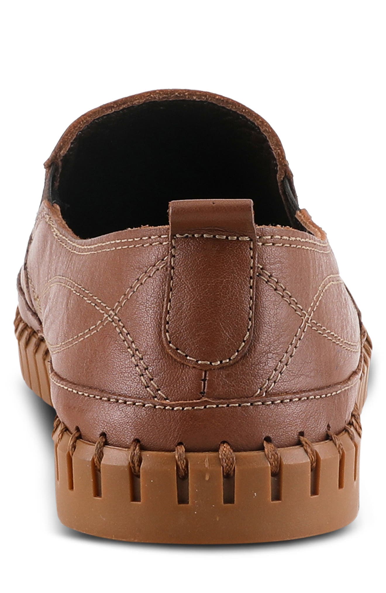 Spring Step Whipstitch Leather Loafer, Alternate, color, Brown