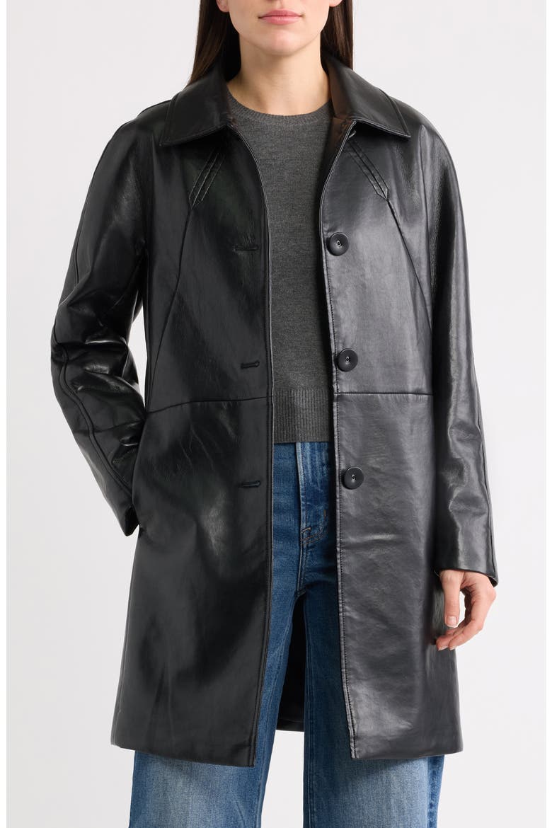 Recycled Leather Jacket, Main, color, BLACK