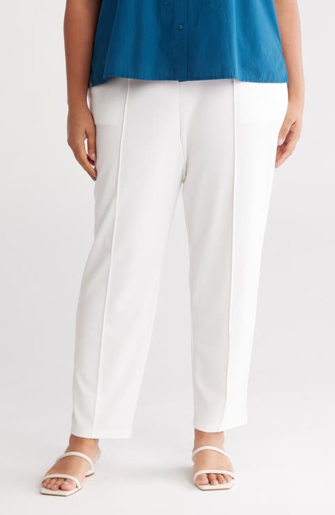 Tapered Ponte Ankle Pants (Plus)