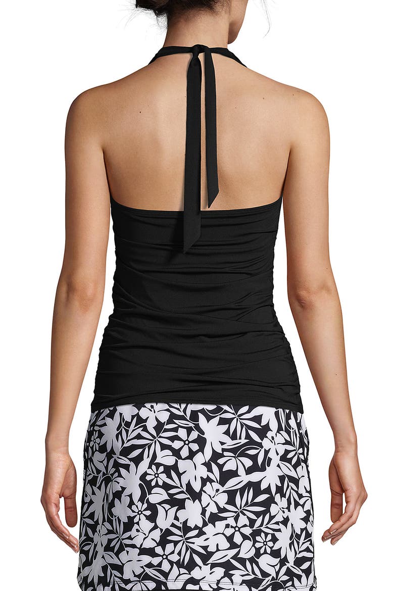 Chlorine Resistant Square Neck Halter Tankini Swimsuit Top, Alternate, color, Black