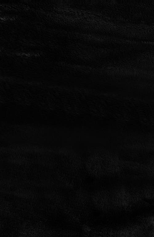 Woven & Weft Faux Shearling Fleece Throw Blanket In Black