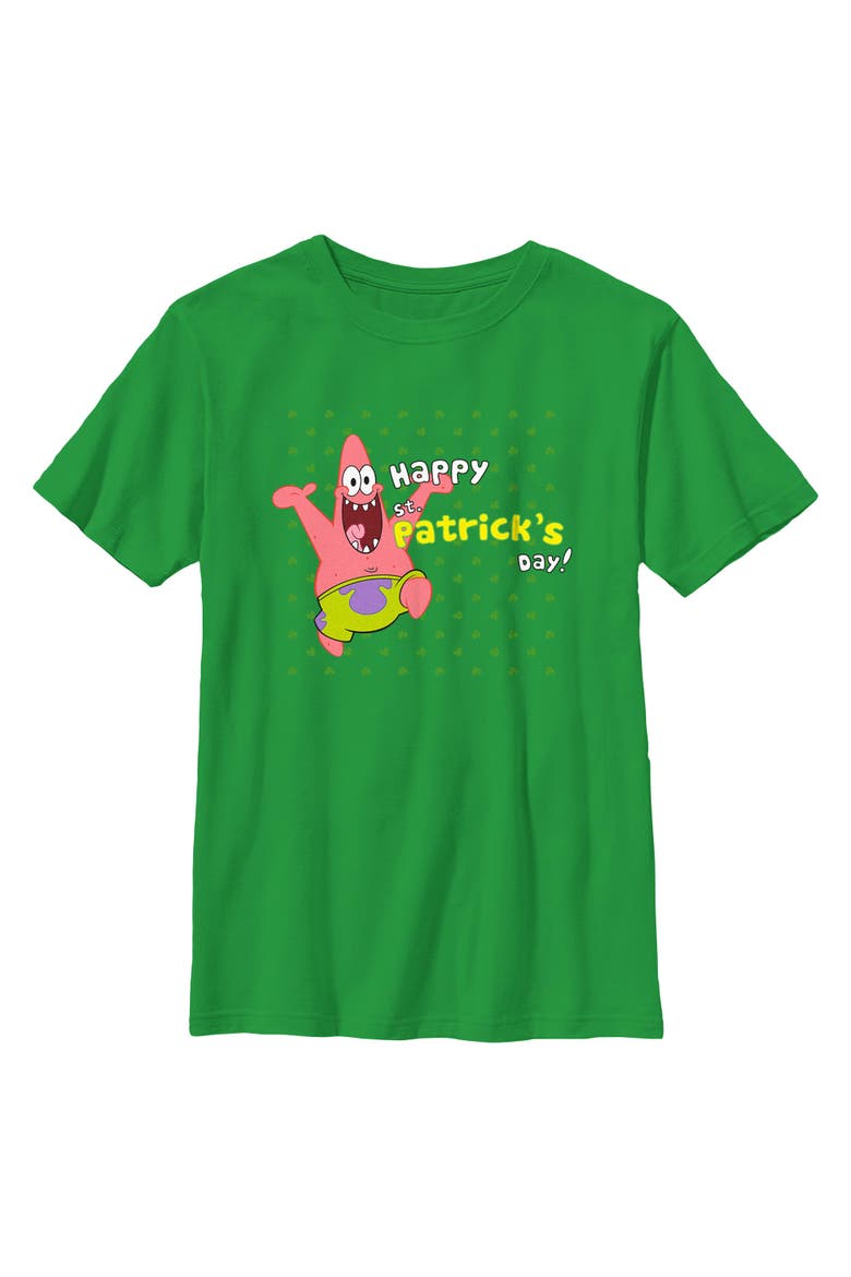 Boy's SpongeBob SquarePants Happy Patrick's Day  Graphic T-Shirt, Main, color, Kelly Green