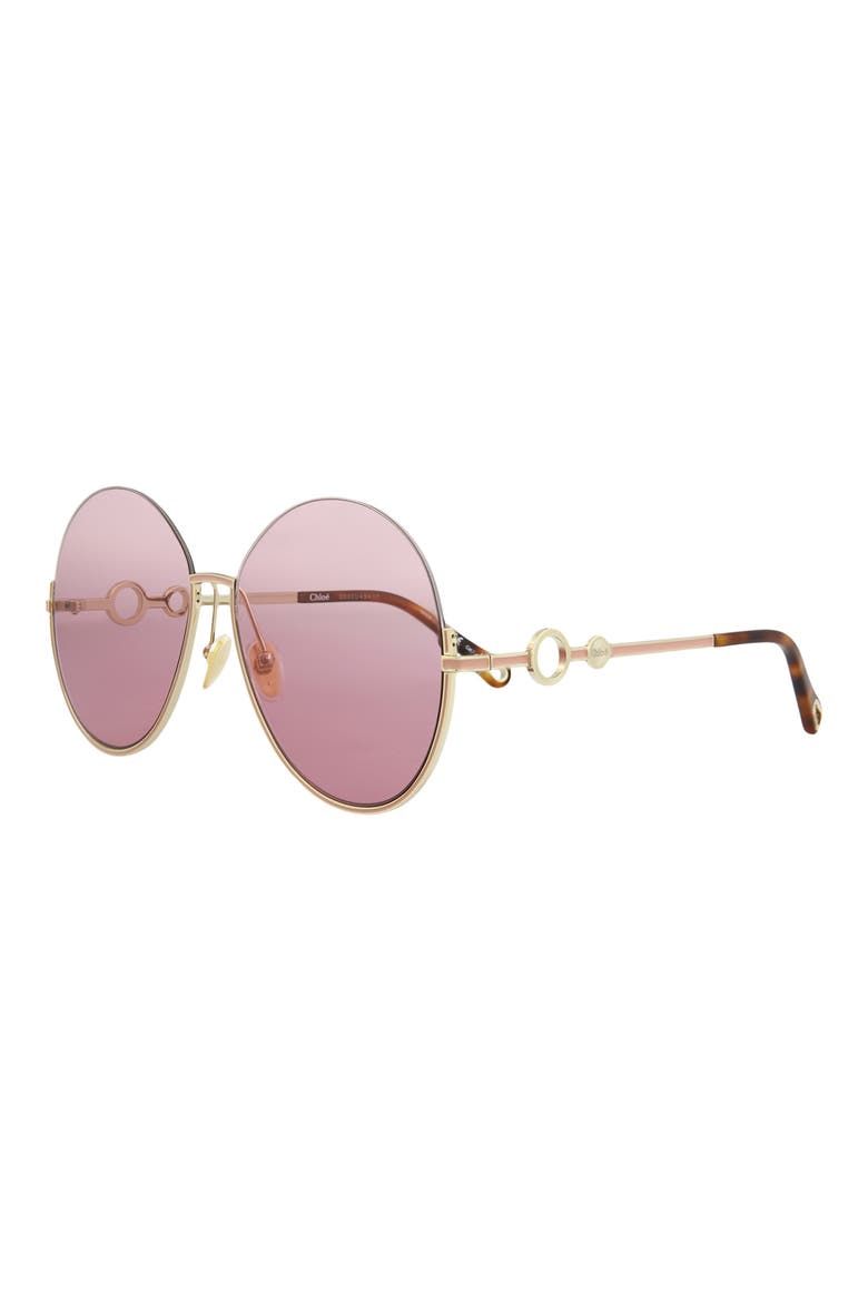 61mm Oversized Sunglasses, Alternate, color, GOLD GOLD PINK