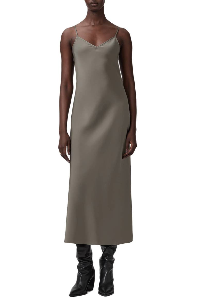 Juno Long Sleeve 2-in-1 Sweater & Slipdress, Alternate, color, LIGHT KHAKI GREEN