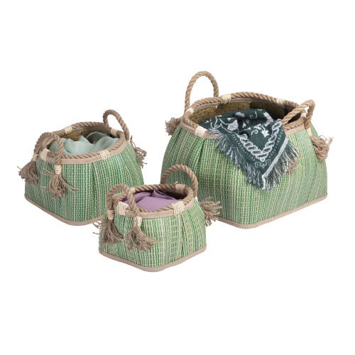 Kaplan Early Learning Company Sense Of Place Woven Baskets In Green