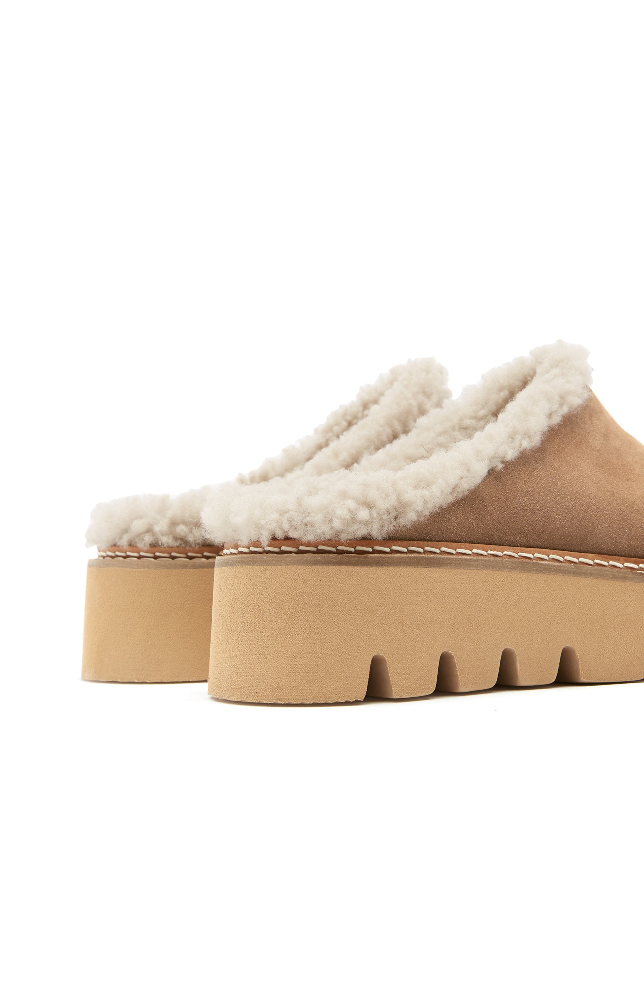 Era Genuine Shearling Mule, Alternate, color, TOAST SUEDE