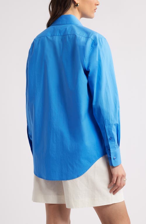 Nordstrom Cotton Poplin Button-up Shirt In Blue