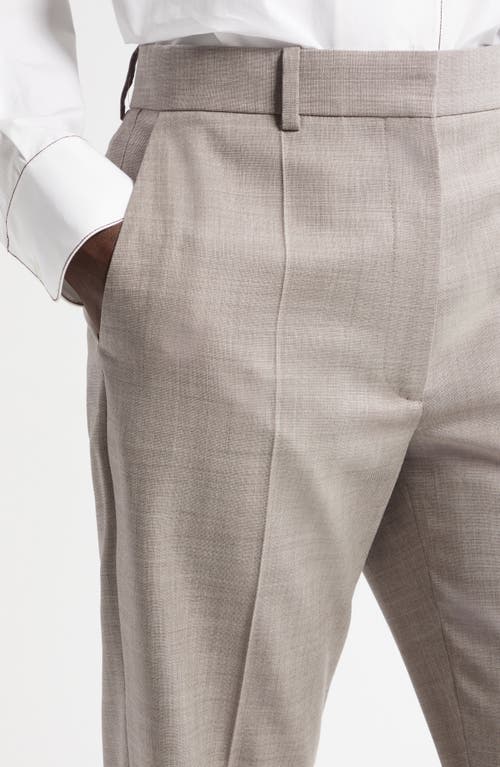 Shop The Row Diane Wool Crepe Straight Leg Pants In Beige Melange