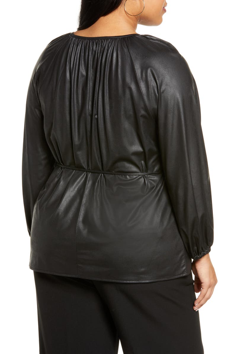 Halogen<sup>®</sup> Faux Leather Tunic, Alternate, color,