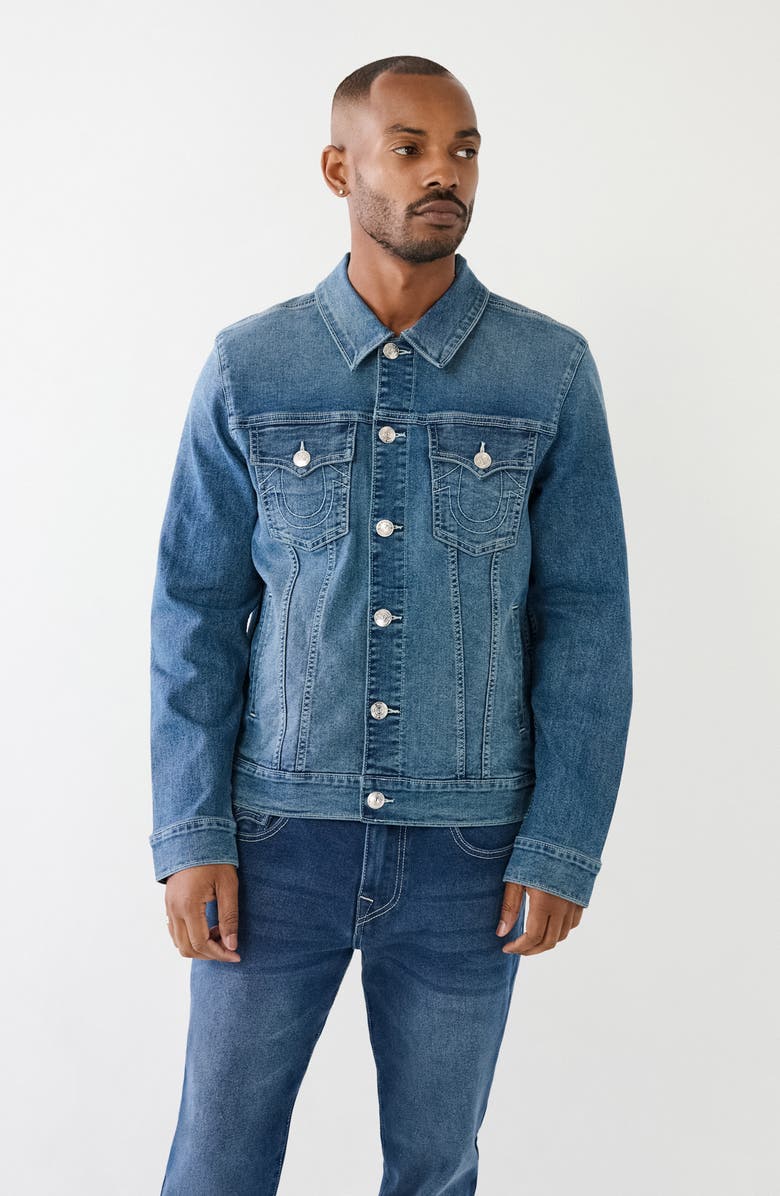 True Religion Denim Trucker Jacket, Alternate, color,
